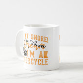 Funny I Don't Snore I Dream Ich bin ein Motorradge Kaffeetasse (Vorderseite Links)