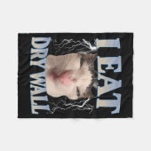 Funny I Eat Dry Wall Silly Cat Meme Men Women Kids Fleecedecke (Vorderseite (Horizontal))
