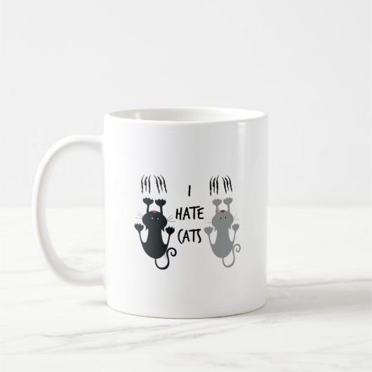 Funny "I Hate Cats" Kaffeetasse (Links)
