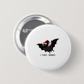 Funny I Have Rabies Christmas Bat Matching Holiday Button (Vorne & Hinten)