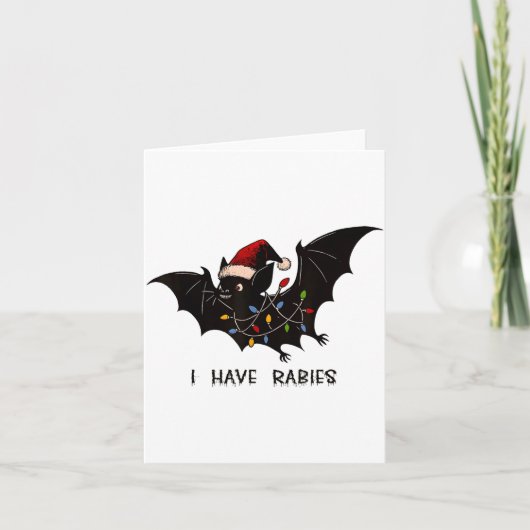 Funny I Have Rabies Christmas Bat Matching Holiday Karte (Vorderseite)