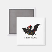 Funny I Have Rabies Christmas Bat Matching Holiday Magnet (Vorderseite/Rückseite)