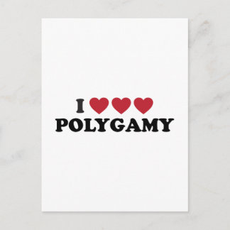 Funny I Heart Polygamy Postkarte