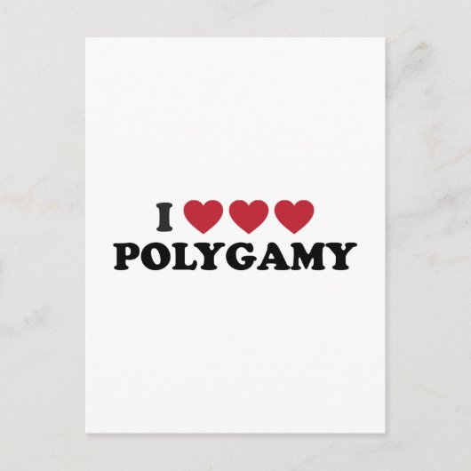 Funny I Heart Polygamy Postkarte (Vorderseite)