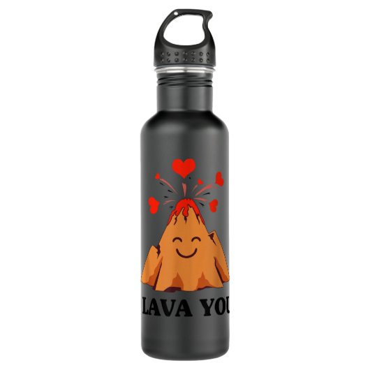 Funny I Lava You Gift For Kids Cool Volcano Valent Edelstahlflasche (Vorderseite)