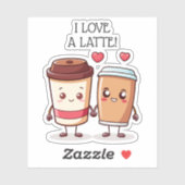 Funny I Liebe A Latte Aufkleber (Blatt)