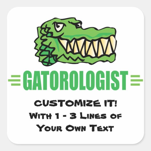 Funny I Liebe Alligators Quadratischer Aufkleber (Vorderseite)