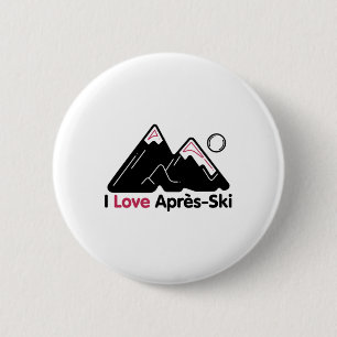 Funny I Liebe Apres Ski Shirt - Great Snow Lovers Button