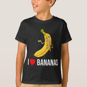 Funny I Liebe Bananas Herz Banana Tropisches Obst T-Shirt