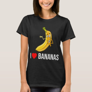 Funny I Liebe Bananas Herz Banana Tropisches Obst T-Shirt