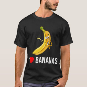 Funny I Liebe Bananas Herz Banana Tropisches Obst T-Shirt