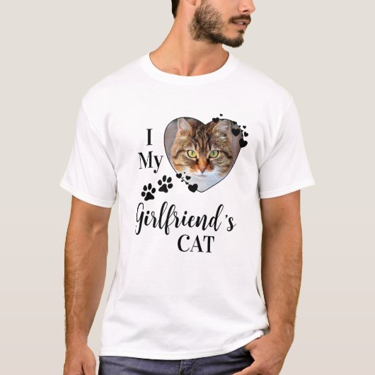 Funny I Liebe Cat Niedlich Pet Foto meiner Freundi T-Shirt (Vorderseite)