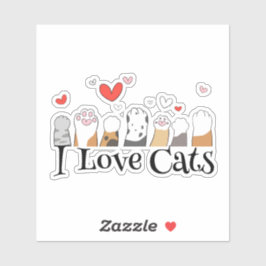 Funny I Liebe Cats Sticker