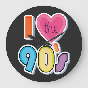 Funny I Liebe Die 90er, 1990er Theme Party Große Wanduhr