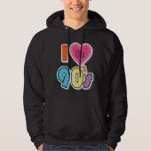 Funny I Liebe Die 90er, 1990er Theme Party Hoodie (Vorderseite)