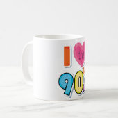 Funny I Liebe Die 90er, 1990er Theme Party Kaffeetasse (Vorderseite Links)