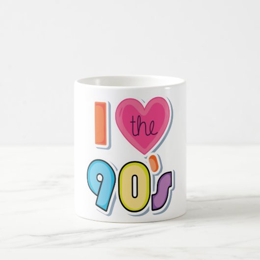 Funny I Liebe Die 90er, 1990er Theme Party Kaffeetasse (Mittel)
