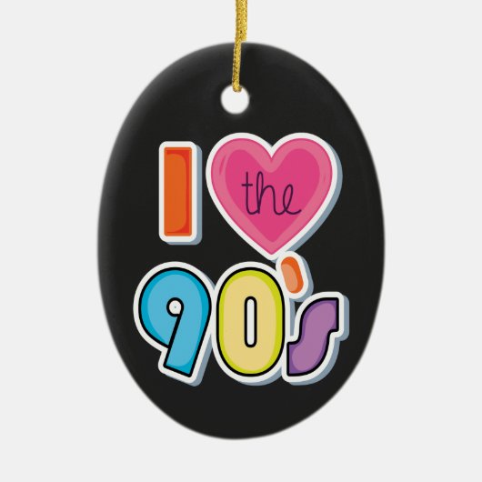 Funny I Liebe Die 90er, 1990er Theme Party Keramik Ornament (Vorne)