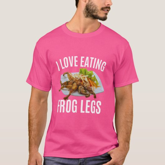 Funny I Liebe Eating Frog Legs - Französisch & Chi T-Shirt (Vorderseite)