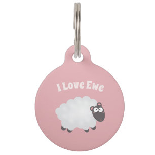 Funny I Liebe Ewe Niedlich Flaute Weiße Schafe Ro Haustiermarke