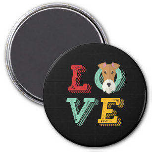 Funny I Liebe Fox Terrier I Heart Dog Puppy Lover Magnet