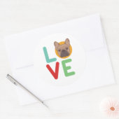 Funny I Liebe Französischer Bulldog Ich höre meine Runder Aufkleber (Umschlag)