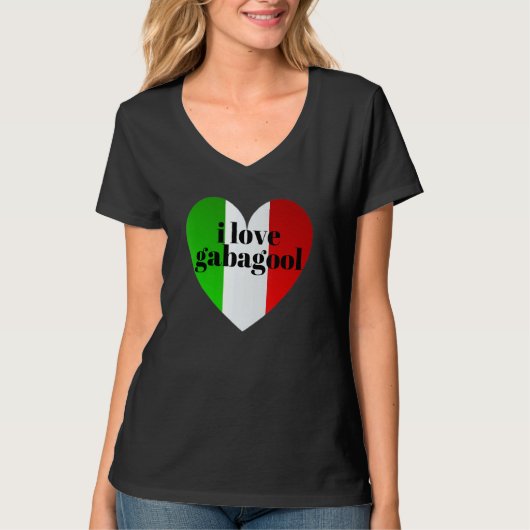 Funny I Liebe Gabagool Italienische Flagge Coldcut T-Shirt (Vorderseite)