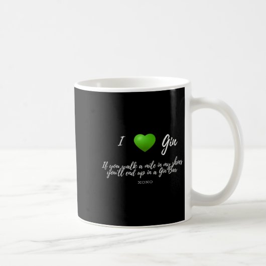 Funny I Liebe Gin Drinker Herz Grafik Party Gesche Kaffeetasse (Rechts)
