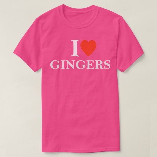 Funny I Liebe Gingers Heart Redhead Lover Hair Fre T-Shirt (Design vorne)