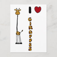 Funny I Liebe Giraffes Cartoon