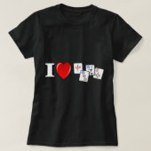 Funny I Liebe Heart Mahjong Niedlich Mahjong Chine T-Shirt (Design vorne)