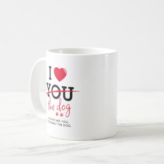 Funny I Liebe Kaffeetasse (Vorderseite Links)