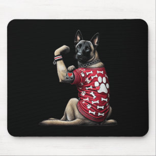 Funny I Liebe Mama Tattoo Belgische Malinois Mama Mousepad