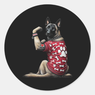 Funny I Liebe Mama Tattoo Belgische Malinois Mama  Runder Aufkleber