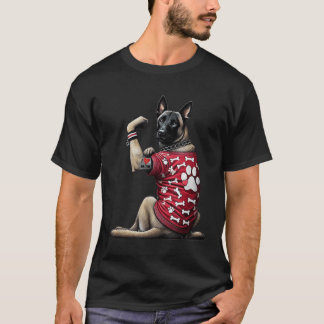 Funny I Liebe Mama Tattoo Belgische Malinois Mama  T-Shirt