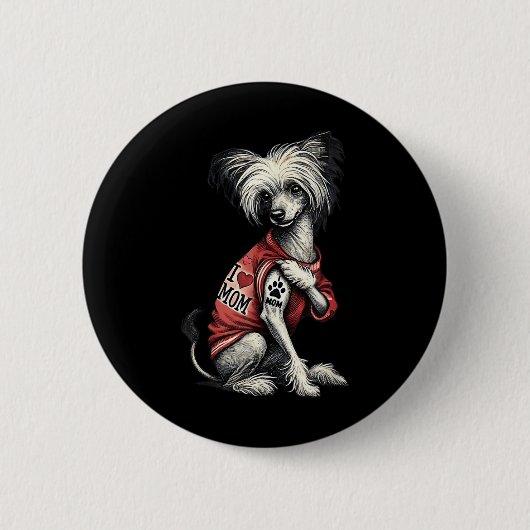 Funny I Liebe Mama Tattoo Chinesisch Creative Mama Button (Vorderseite)