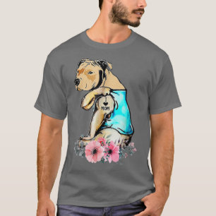 Funny I Liebe Mama Tattoo Pitbull Mama Eigentümer T-Shirt