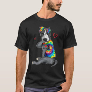Funny I Liebe Mama Tattoo Pitbull Mama Eigentümer  T-Shirt