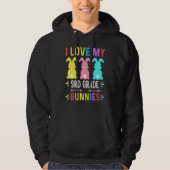 Funny I Liebe mein 3. Grade Bunnies Lehrer Ostern Hoodie (Vorderseite)