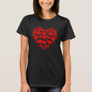 Funny I Liebe Meine Kühe liebt Bauern Herz Valenti T-Shirt