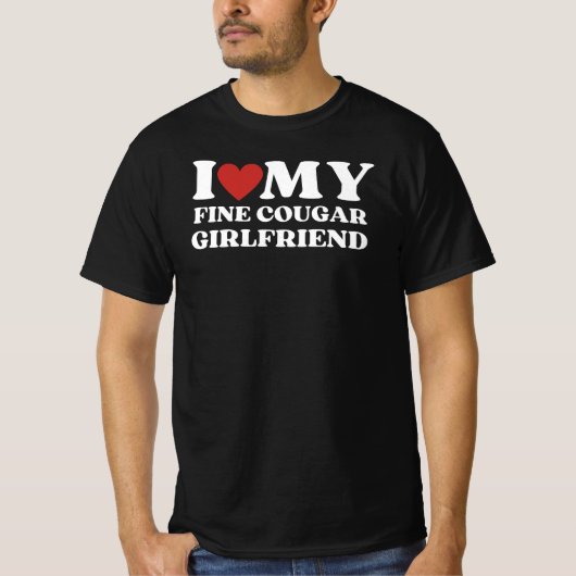 Funny I Liebe meine schöne Cougar Girlfriend T-Shirt (Vorderseite)