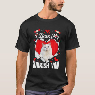 Funny I Liebe Meine türkische Van Valentine Cat Lo T-Shirt