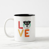 Funny I Liebe Miniatur Schnauzer I Hecht Hund Love Zweifarbige Tasse (Links)