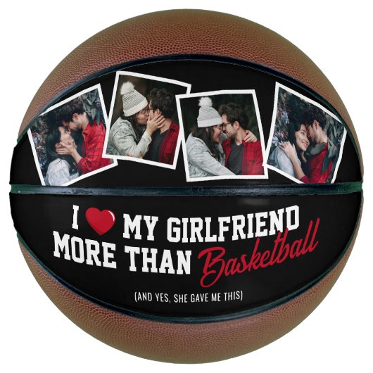 Funny I Liebe My Girlfriend 4 Foto Basketball (Vorderseite)