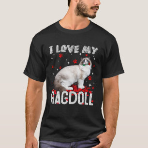 Funny I Liebe My Ragdoll Valentine Cat Lover T-Shirt