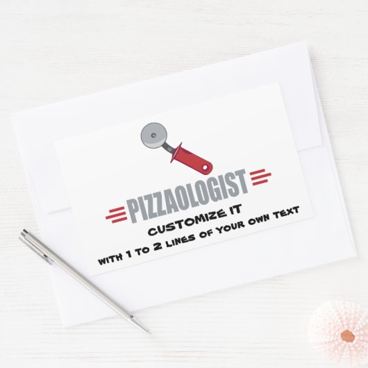 Funny I Liebe Pizza Rechteckiger Aufkleber (Umschlag)