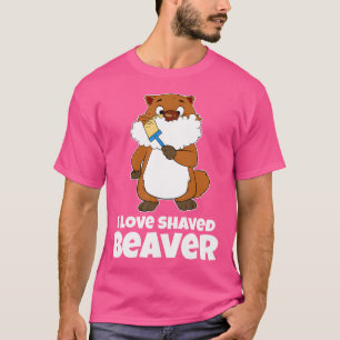 Funny I Liebe Shaved Beaver Raccoon Razor T-Shirt
