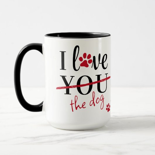 Funny I Liebe Sie Hund Custom Pet Foto Valentines Tasse (Links)