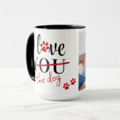 Funny I Liebe Sie Hund Custom Pet Foto Valentines Tasse (Vorderseite Links)