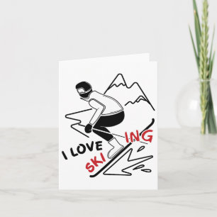 Funny I Liebe Skifahren - Großartige Schneefreunde Karte